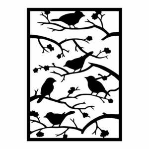 Fém fali dekoráció 47x66 cm Branch & Birds – Wallity kép