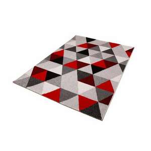 Barcelona B430A_FMF64 piros-szürke geometriai mintás szőnyeg 160x... kép