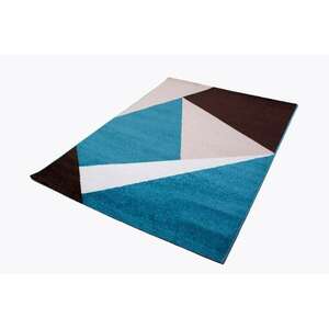 Barcelona E198_FMA12 kék-bézs geometriai mintás szőnyeg 160x230 cm kép