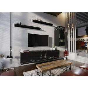 Salas 10 Magasfényű 5 modul Nappali fali bútorszett Fekete kép
