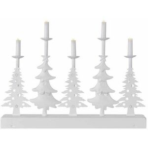 EMOS LED svícen – vánoční stromy se svíčkami, 24 cm, 2x AA, vnitřní, teplá bílá, časovač kép