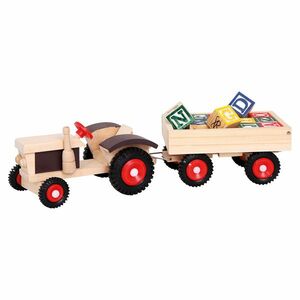 Bino Traktor gumikerekekkel és pótkocsival kép