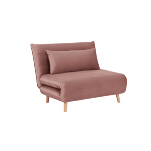 Rózsaszín kinyitható fotel SPIKE VELVET kép