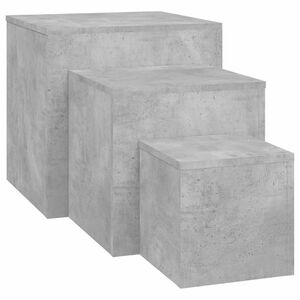 vidaXL 3 darab betonszürke rakásolható forgácslap kisasztal kép