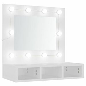 vidaXL fehér tükrös szekrény LED-ekkel 60 x 31, 5 x 62 cm kép