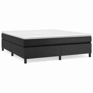 vidaXL fekete műbőr rugós ágy matraccal 180 x 200 cm kép