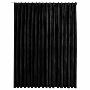 vidaXL fekete bársony sötétítőfüggöny kampókkal 290 x 245 cm kép