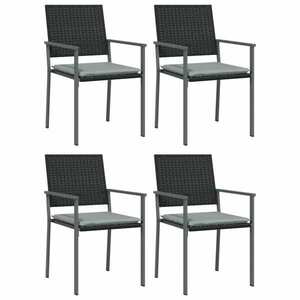 vidaXL 4 db fekete polyrattan kerti szék párnával 56x62, 5x89 cm kép