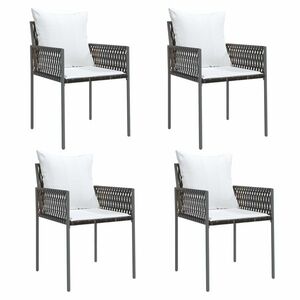vidaXL 4 db barna polyrattan kerti szék párnával 54x61x83 cm kép