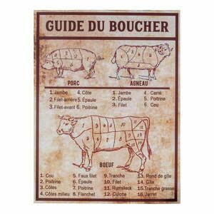 Fém falitábla 30x40 cm Butcher's guide – Antic Line kép