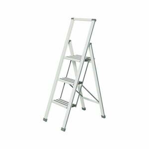 Ladder Alu fehér összecsukható fellépő, magasság 127 cm - Wenko kép