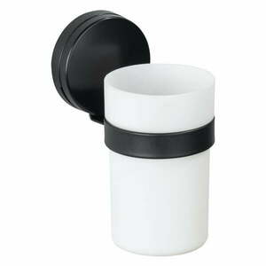 Static-Loc® Plus fekete-fehér fali fogkefetartó pohár - Wenko kép