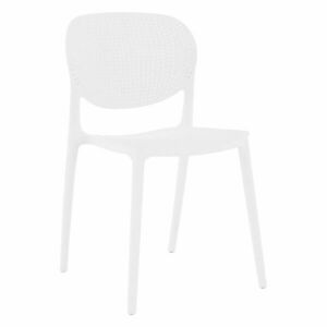 Rakásolható, műanyag kerti szék, fehér - LAROL - Butopêa kép