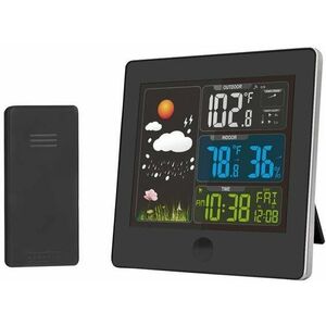 Solight Időjárás állomás, színes LCD, hőmérséklet, páratartalom, RCC, fekete kép