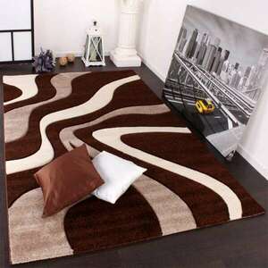 Barna-bézs hullám szőnyeg, modell 20772, 80x150cm kép