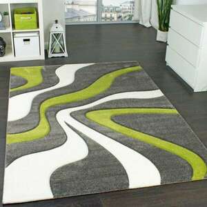 Zöld-krém hullám szőnyeg, modell 20722, 80x150cm kép