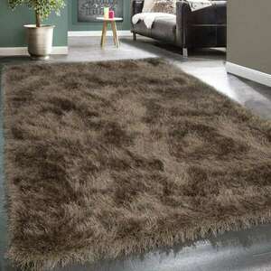 Bozontos szőnyeg sima barna bézs, modell 20516, 120x170cm kép