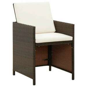 4 db barna polyrattan kerti szék párnával kép