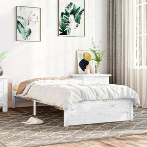 vidaXL fehér tömör fa ágykeret 90x200 cm kép