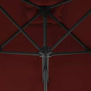 Bordóvörös kültéri napernyő acélrúddal 250 x 250 x 230 cm kép