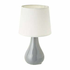Fehér-szürke kerámia asztali lámpa textil búrával (magasság 26 cm) – Casa Selección kép