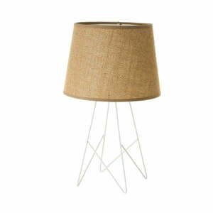 Fehér-natúr színű asztali lámpa textil búrával (magasság 38, 5 cm) – Casa Selección kép