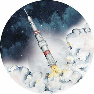 Gyerek falmatrica 150x150 cm Rocket In A Circle – Dekornik kép