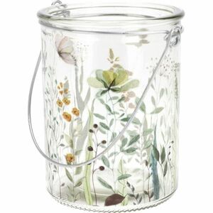 Meadow Flower üveg lógó gyertyatartó, 10 x 8 cm, zöld kép