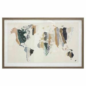 Keretezett falikép, világtérkép, 80x50 cm - MONDETTE - Butopêa kép