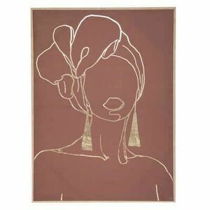 Keretezett fali kép, női sziluett, barna, 60x80 cm - DADAME - Butopêa kép