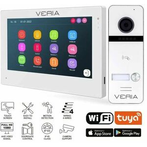 VERIA 3001-W (Wi-Fi) Videótelefon, fehér + VERIA 301 bemeneti állomás kép