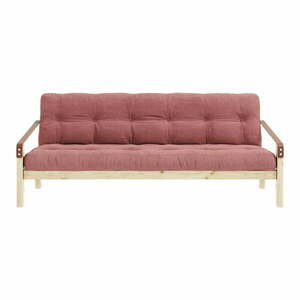 Rózsaszín kordbársony kinyitható kanapé 204 cm Poetry – Karup Design kép
