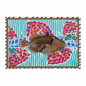 Türkiz fürdőszobai kilépő 40x60 cm Tufted Fish – Really Nice Things kép