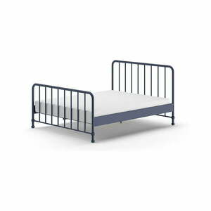 Kék fém egyszemélyes ágy ágyráccsal 160x200 cm BRONXX – Vipack kép