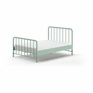 Zöld fém egyszemélyes ágy ágyráccsal 140x200 cm BRONXX – Vipack kép