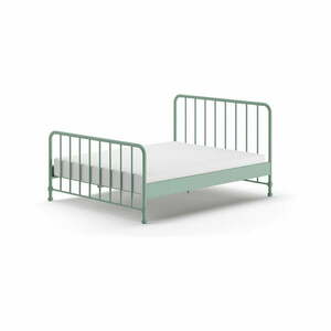 Zöld fém egyszemélyes ágy ágyráccsal 160x200 cm BRONXX – Vipack kép