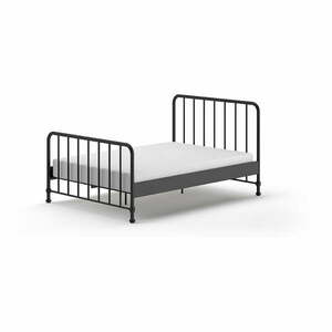 Fekete fém egyszemélyes ágy ágyráccsal 140x200 cm BRONXX – Vipack kép
