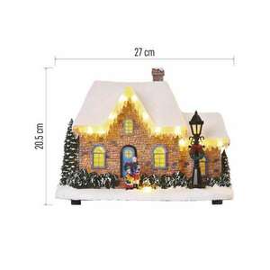 LED karácsonyi házikó, 20, 5 cm, 3× AA, beltérre, meleg fehér kép