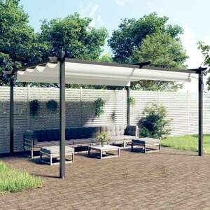 vidaXL krémszínű kerti pavilon behúzható tetővel 4 x 3 m kép