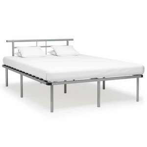 vidaXL szürke fém ágy matraccal 160 x 200 cm kép