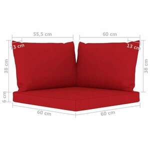 Négyszemélyes kerti kanapé piros párnákkal kép