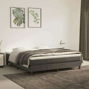 vidaXL sötétszürke bársony rugós ágy matraccal 160x200 cm kép