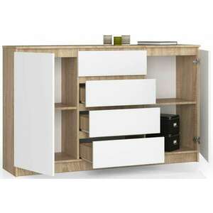 Komód - Akord Furniture K160 2D4SZ - sonoma tölgy / fehér kép