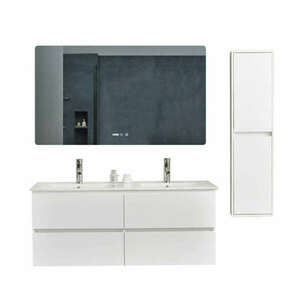 Hongkong Duo White 120 komplett fürdőszoba bútor szett fali mosdó... kép
