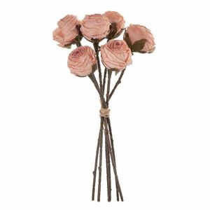 Rózsa selyemvirág csokor, 6 szálas, magasság: 31cm - Pezsgő kép