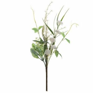 Klematisz művirág csokor, 56cm magas - Fehér/Zöld kép