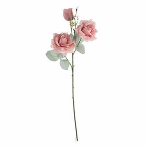 Selyemvirág rózsa ág 3 fejjel, 64.5cm magas - Rózsaszín kép