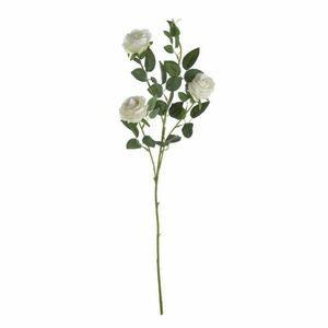 Selyemvirág rózsa ág 4 fejjel, 64.5cm magas - Krém kép