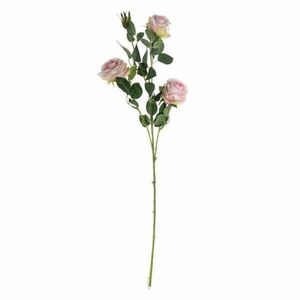 Selyemvirág rózsa ág 4 fejjel, 64.5cm magas - Rózsaszín kép