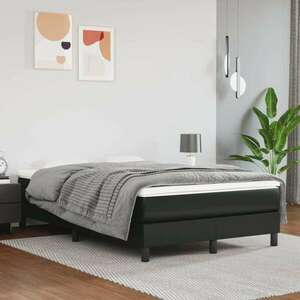 Fekete műbőr ágy matraccal 120 x 200 cm kép